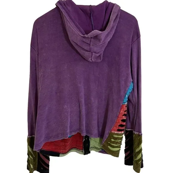 All That Jazz Women's Zip Front Hoodie Size XL Multicolored Boho Nepal Jacket - Picture 10 of 10